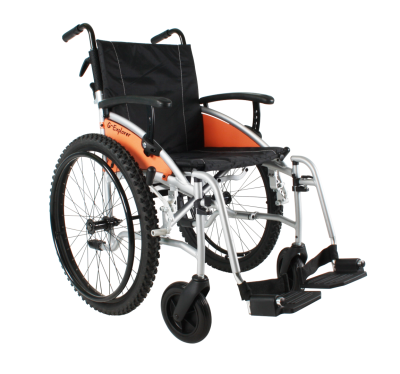 Excel G-Explorer Self Propel ALL Terrain Wheelchair Silver Frame 20 inch wide seat